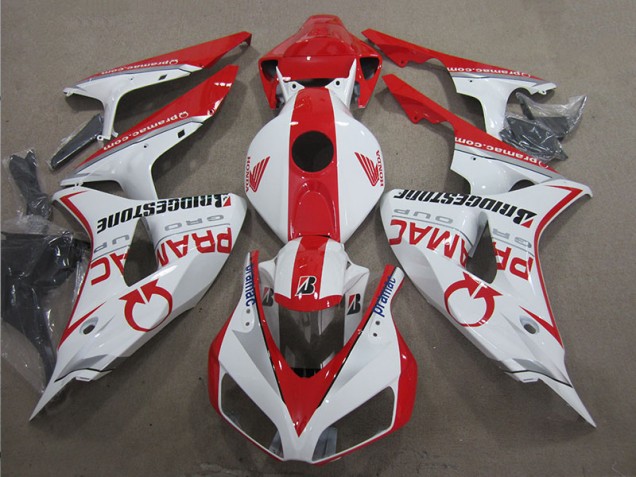 Carénage Moto CBR 1000 RR 2006-2007 - Blanc Rouge PRAMAC