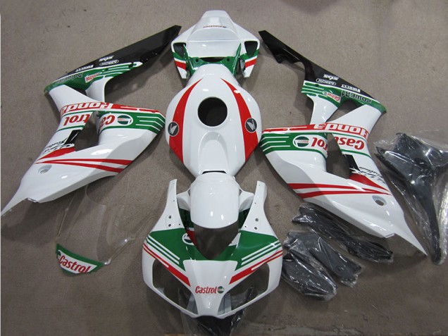 Carénage Moto CBR 1000 RR 2006-2007 - Blanc Vert Rouge Castrol Carénage Moto CBR 1000 RR 2006-2007 - Blanc Vert Rouge Castrol
