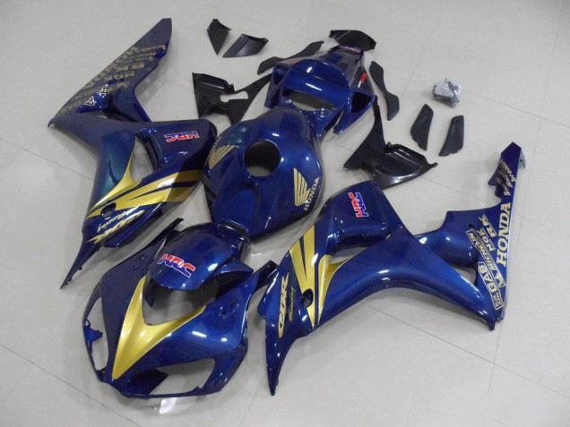 Carénage Moto CBR 1000 RR 2006-2007 - Bleu Foncé avec Or Bande Carénage Moto CBR 1000 RR 2006-2007 - Bleu Foncé avec Or Bande
