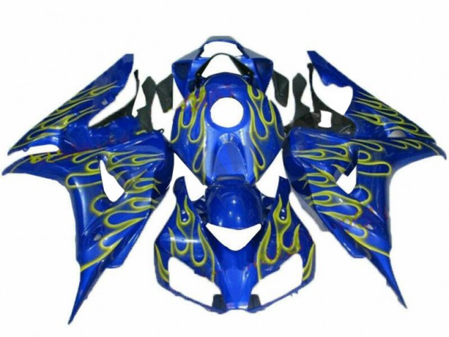 Carénage Moto CBR 1000 RR 2006-2007 - Jaune Flamme Bleu Carénage Moto CBR 1000 RR 2006-2007 - Jaune Flamme Bleu