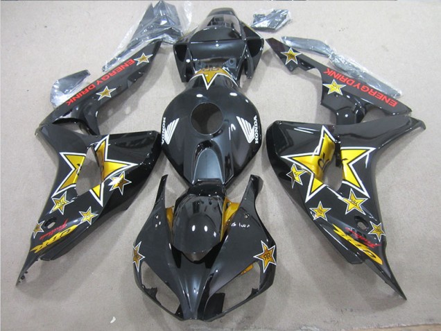 Carénage Moto CBR 1000 RR 2006-2007 - Noir Jaune Énergie DRINK