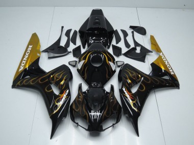 Carénage Moto CBR 1000 RR 2006-2007 - Noir Or Flamme