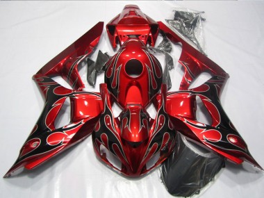 Carénage Moto CBR 1000 RR 2006-2007 - Rouge Noir Flamme
