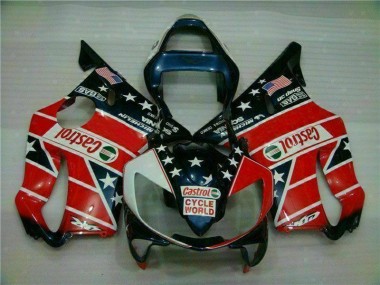 Carénage Moto CBR 600 F4i 2001-2003 - Rouge Blanc Bleu Castrol Cycle World