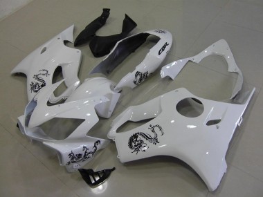 Carénage Moto CBR 600 F4i 2004-2007 - Blanc avec Noir Dragon