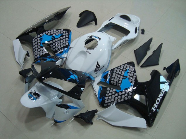 Carénage Moto CBR 600 RR 2003-2004 - Blanc Noir Bleu Carénage Moto CBR 600 RR 2003-2004 - Blanc Noir Bleu