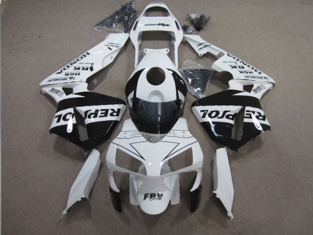 Carénage Moto CBR 600 RR 2003-2004 - Blanc Noir Repsol Carénage Moto CBR 600 RR 2003-2004 - Blanc Noir Repsol
