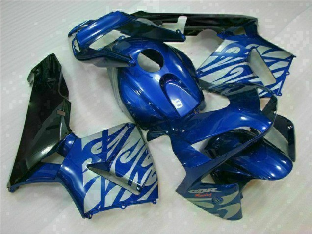 Carénage Moto CBR 600 RR 2003-2004 - Bleu avec Argent Flamme Carénage Moto CBR 600 RR 2003-2004 - Bleu avec Argent Flamme