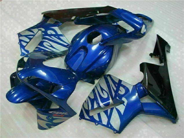 Carénage Moto CBR 600 RR 2003-2004 - Bleu avec Argent Flamme Carénage Moto CBR 600 RR 2003-2004 - Bleu avec Argent Flamme