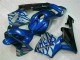 Carénage Moto CBR 600 RR 2003-2004 - Bleu avec Argent Flamme Carénage Moto CBR 600 RR 2003-2004 - Bleu avec Argent Flamme