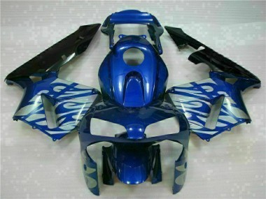 Carénage Moto CBR 600 RR 2003-2004 - Bleu avec Argent Flamme