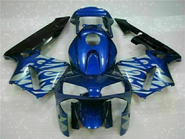 Carénage Moto CBR 600 RR 2003-2004 - Bleu avec Argent Flamme Carénage Moto CBR 600 RR 2003-2004 - Bleu avec Argent Flamme