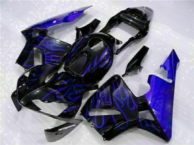 Carénage Moto CBR 600 RR 2003-2004 - Noir avec Bleu Flamme Carénage Moto CBR 600 RR 2003-2004 - Noir avec Bleu Flamme