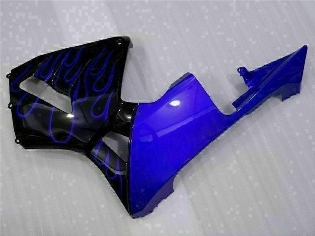 Carénage Moto CBR 600 RR 2003-2004 - Noir avec Bleu Flamme Carénage Moto CBR 600 RR 2003-2004 - Noir avec Bleu Flamme