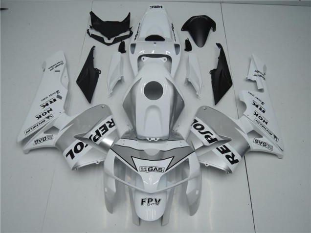 Carénage Moto CBR 600 RR 2005-2006 - Blanc Argent Noir Repsol