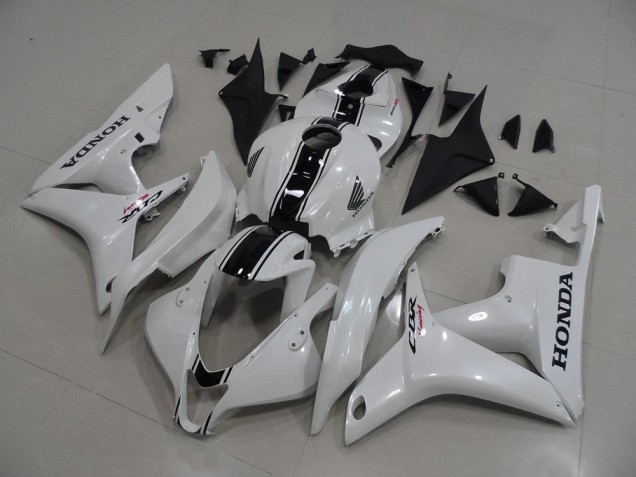 Carénage Moto CBR 600 RR 2007-2008 - Blanc Nacré avec Noir Bande Carénage Moto CBR 600 RR 2007-2008 - Blanc Nacré avec Noir Bande