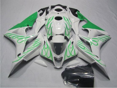Carénage Moto CBR 600 RR 2007-2008 - Blanc Vert Flamme