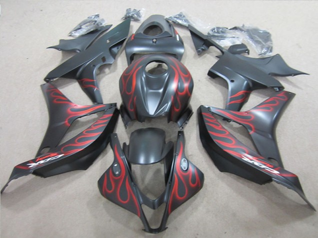 Carénage Moto CBR 600 RR 2007-2008 - Noir avec Rouge Flamme Carénage Moto CBR 600 RR 2007-2008 - Noir avec Rouge Flamme