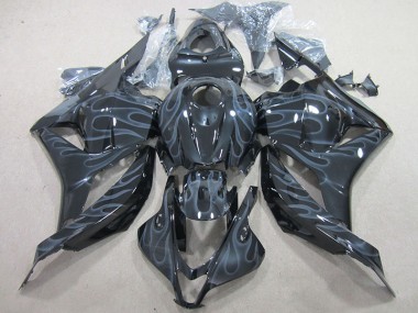 Carénage Moto CBR 600 RR 2009-2012 - Noir Argent Flamme