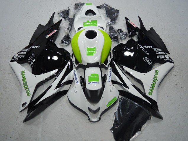 Carénage Moto CBR 600 RR 2009-2012 - Noir Blanc Vert Hannspree Carénage Moto CBR 600 RR 2009-2012 - Noir Blanc Vert Hannspree
