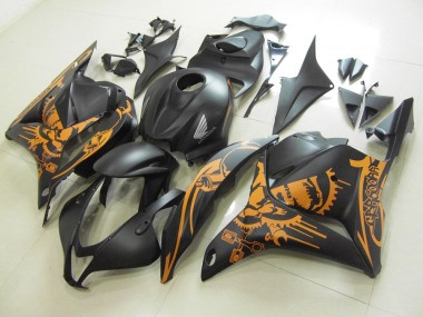 Carénage Moto CBR 600 RR 2009-2012 - Noir Mat Orange Décalque