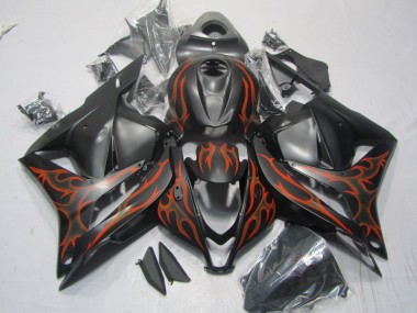 Carénage Moto CBR 600 RR 2009-2012 - Noir Orange Flamme