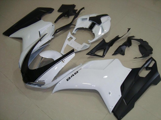 Carénage Moto Ducati 848 1098 1198 2007-2014 - Blanc Noir Mat