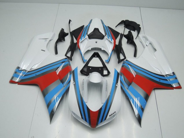 Carénage Moto Ducati 848 1098 1198 2007-2014 - Bleu Blanc Rouge Carénage Moto Ducati 848 1098 1198 2007-2014 - Bleu Blanc Rouge