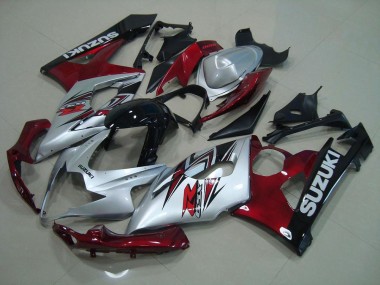 Carénage Moto GSXR 1000 K5 2005-2006 - Argent Rouge
