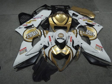 Carénage Moto GSXR 1000 K5 2005-2006 - Blanc Or Lucky Strike Motul
