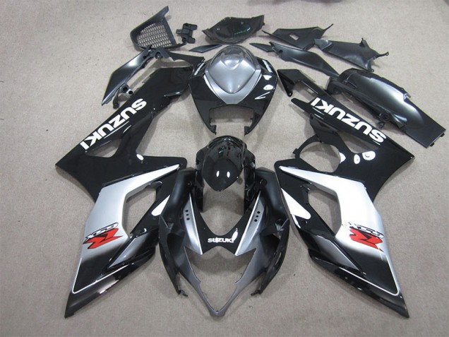 Carénage Moto GSXR 1000 K5 2005-2006 - Noir Blanc Décalque Carénage Moto GSXR 1000 K5 2005-2006 - Noir Blanc Décalque