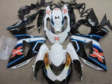 Carénage Moto GSXR 1000 K9 2009-2016 - Blanc Bleu Brux Dark Dog