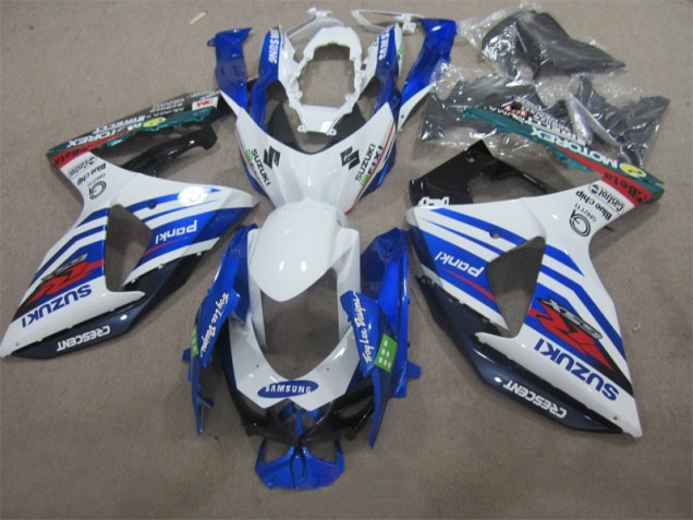 Carénage Moto GSXR 1000 K9 2009-2016 - Blanc Bleu Samsung