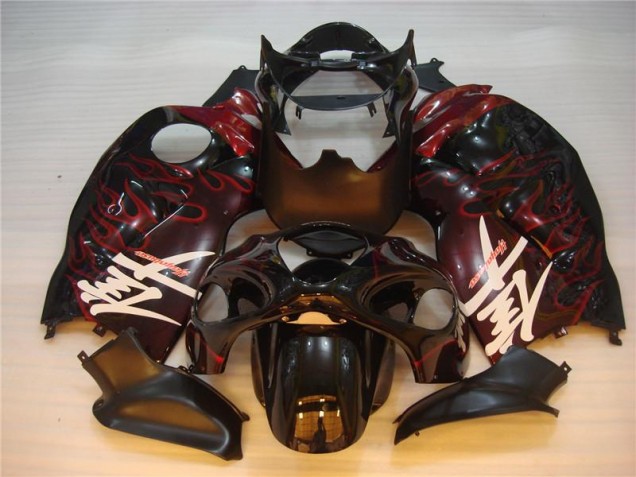 Carénage Moto GSXR 1300 Hayabusa 1996-2007 - Noir Rouge Flamme Carénage Moto GSXR 1300 Hayabusa 1996-2007 - Noir Rouge Flamme