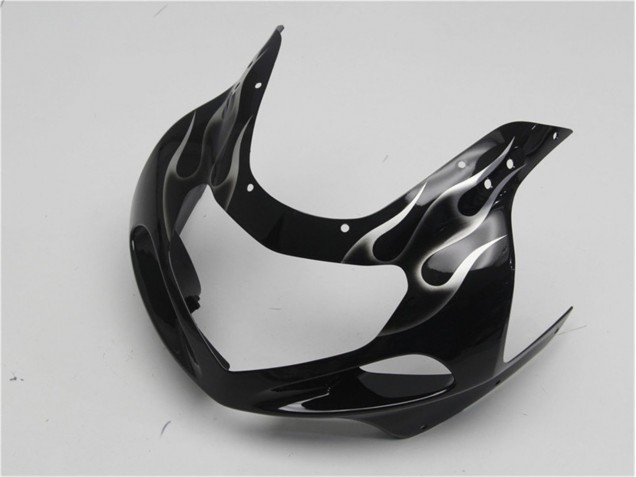 Carénage Moto GSXR 600 / 750 K1 K2 K3 2001-2003 - Noir Blanc Flamme Carénage Moto GSXR 600 / 750 K1 K2 K3 2001-2003 - Noir Blanc Flamme
