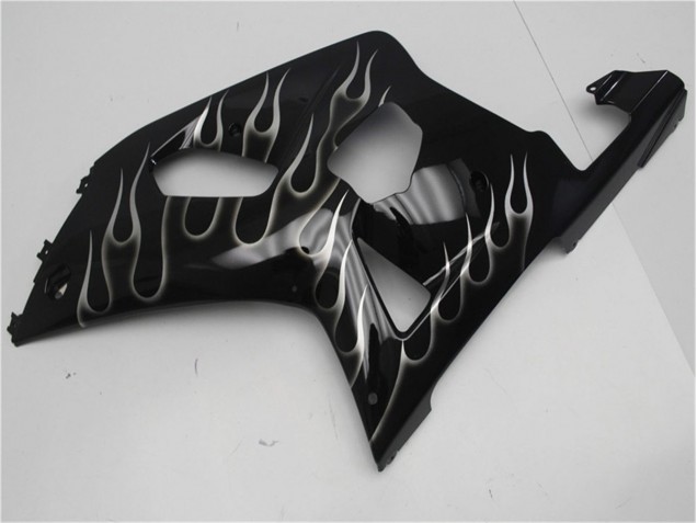Carénage Moto GSXR 600 / 750 K1 K2 K3 2001-2003 - Noir Blanc Flamme Carénage Moto GSXR 600 / 750 K1 K2 K3 2001-2003 - Noir Blanc Flamme