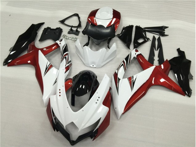 Carénage Moto GSXR 600 / 750 K8 2008-2010 - Blanc Rouge Noir Carénage Moto GSXR 600 / 750 K8 2008-2010 - Blanc Rouge Noir
