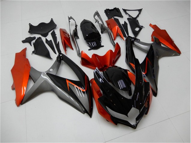 Carénage Moto GSXR 600 / 750 K8 2008-2010 - Noir Orange Gris