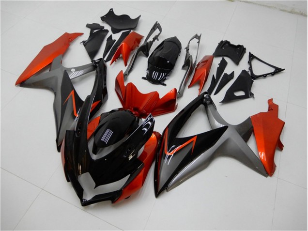 Carénage Moto GSXR 600 / 750 K8 2008-2010 - Noir Orange Gris