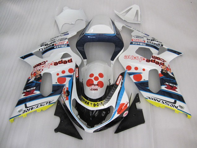 Carénage Moto GSXR 600 K1 K2 K3 2001-2003 - Blanc Bleu Dark Dog Carénage Moto GSXR 600 K1 K2 K3 2001-2003 - Blanc Bleu Dark Dog