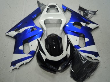 Carénage Moto GSXR 600 K1 K2 K3 2001-2003 - Blanc Bleu