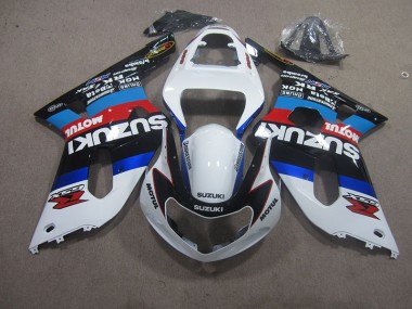 Carénage Moto GSXR 600 K1 K2 K3 2001-2003 - Blanc Bleu Motul