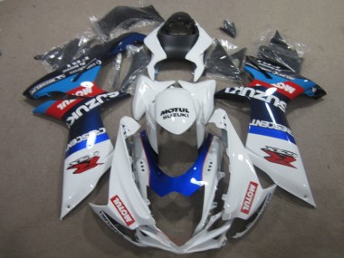 Carénage Moto GSXR 600 K11 2011-2024 - Blanc Bleu Motul