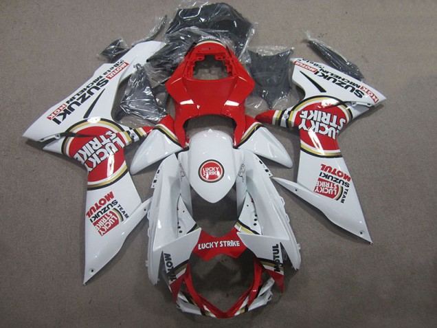 Carénage Moto GSXR 600 K11 2011-2024 - Blanc Lucky Strike Rouge Motul Carénage Moto GSXR 600 K11 2011-2024 - Blanc Lucky Strike Rouge Motul