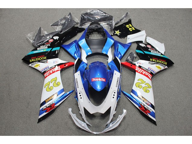 Carénage Moto GSXR 600 K11 2011-2024 - Bleu Blanc Rouge Rockstar 22 Carénage Moto GSXR 600 K11 2011-2024 - Bleu Blanc Rouge Rockstar 22