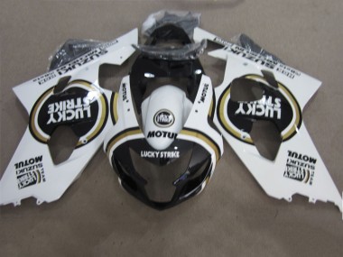 Carénage Moto GSXR 600 K4 2004-2005 - Noir Blanc Lucky Strike Motul