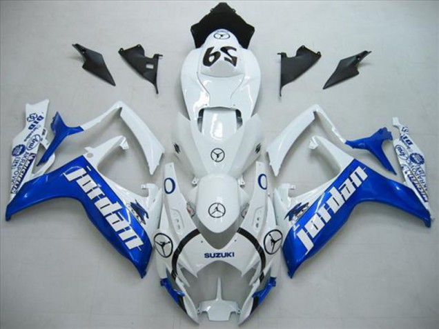 Carénage Moto GSXR 600 K6 2006-2007 - Blanc Bleu Jordan Carénage Moto GSXR 600 K6 2006-2007 - Blanc Bleu Jordan