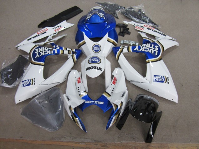 Carénage Moto GSXR 600 K6 2006-2007 - Blanc Bleu Lucky Strike Motul Carénage Moto GSXR 600 K6 2006-2007 - Blanc Bleu Lucky Strike Motul