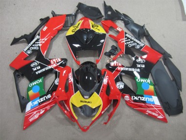 Carénage Moto GSXR 600 K6 2006-2007 - Noir Rouge Jaune Jomo