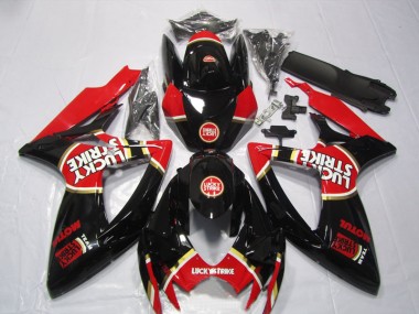 Carénage Moto GSXR 600 K6 2006-2007 - Noir Rouge Lucky Strike Motul
